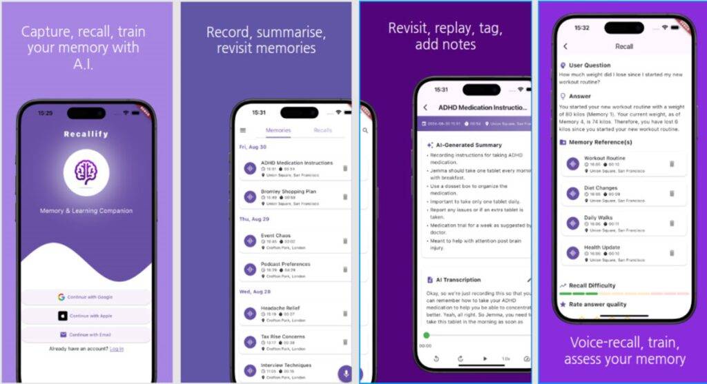 recallify app screenshots