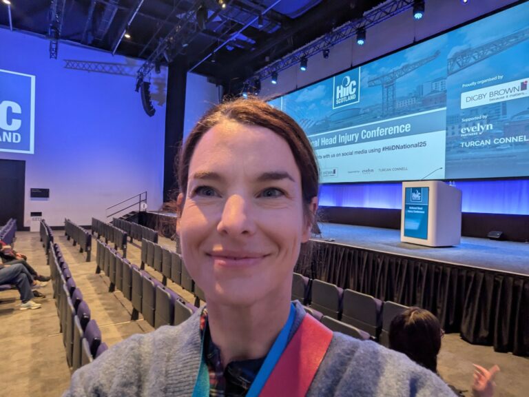 Founder attending the National Head Injury Conference 2025, showcasing Recallify — an AI memory and concentration app for cognitive support and ADHD task management.