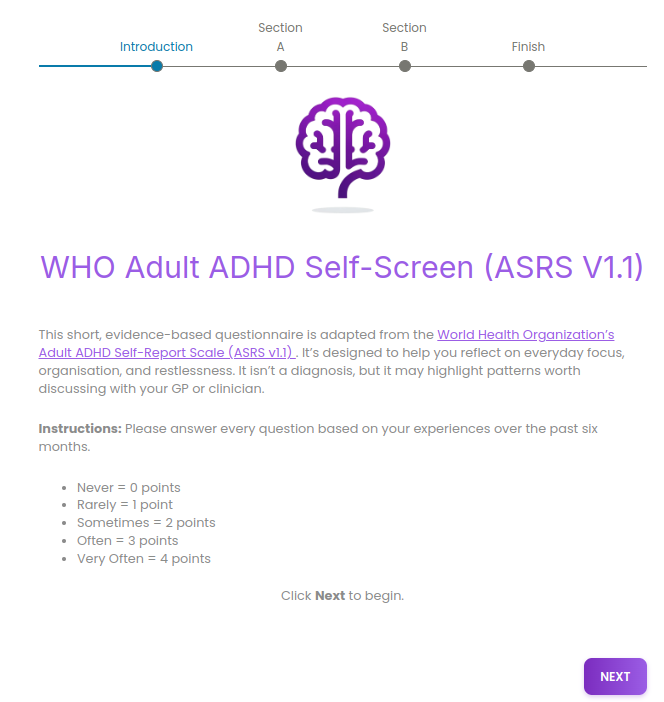 ADHD Assessment Questionnaire - Recallify