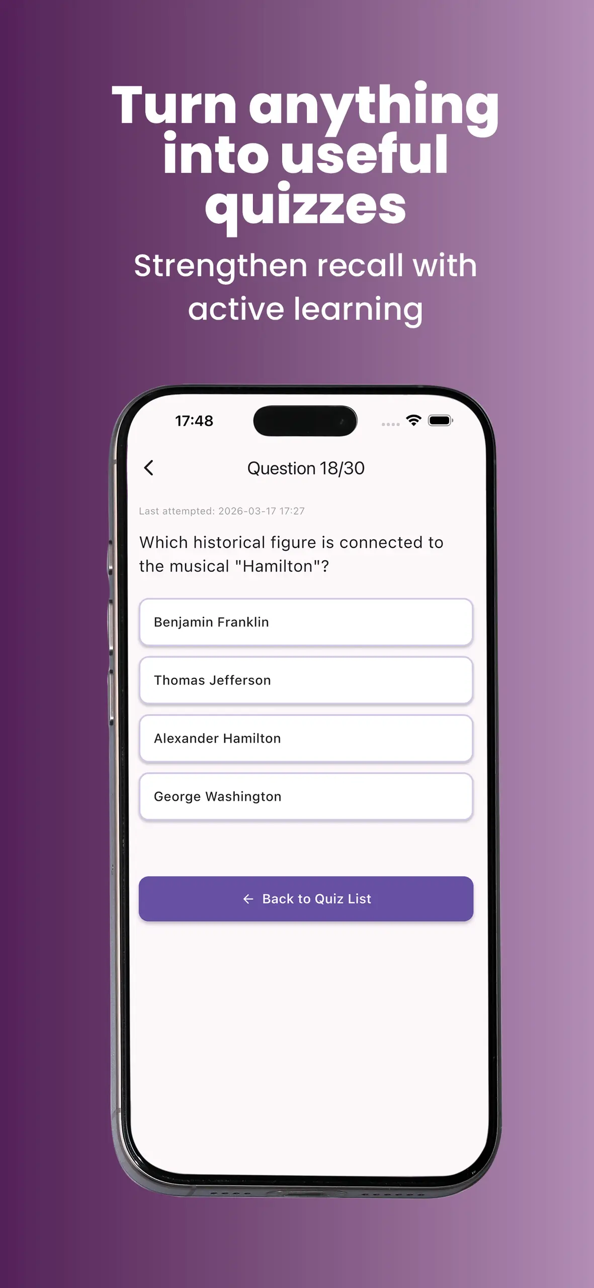 Recallify active recall quiz generator turning uploaded content into learning quizzes