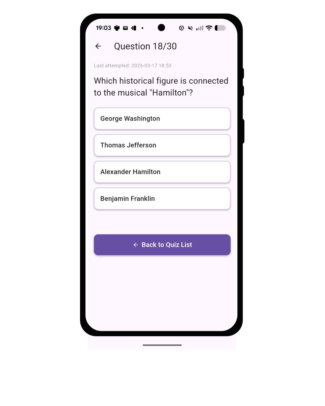 Recallify quiz screen for active recall and spaced repetition learning