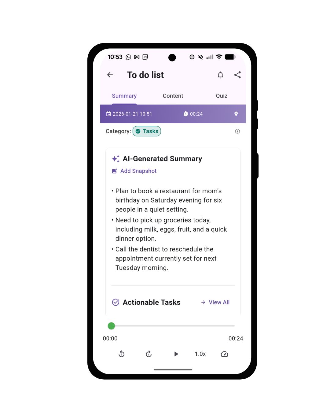 Recallify to-do list with reminders synced to your calendar